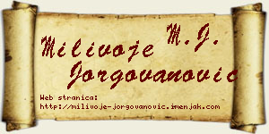 Milivoje Jorgovanović vizit kartica
